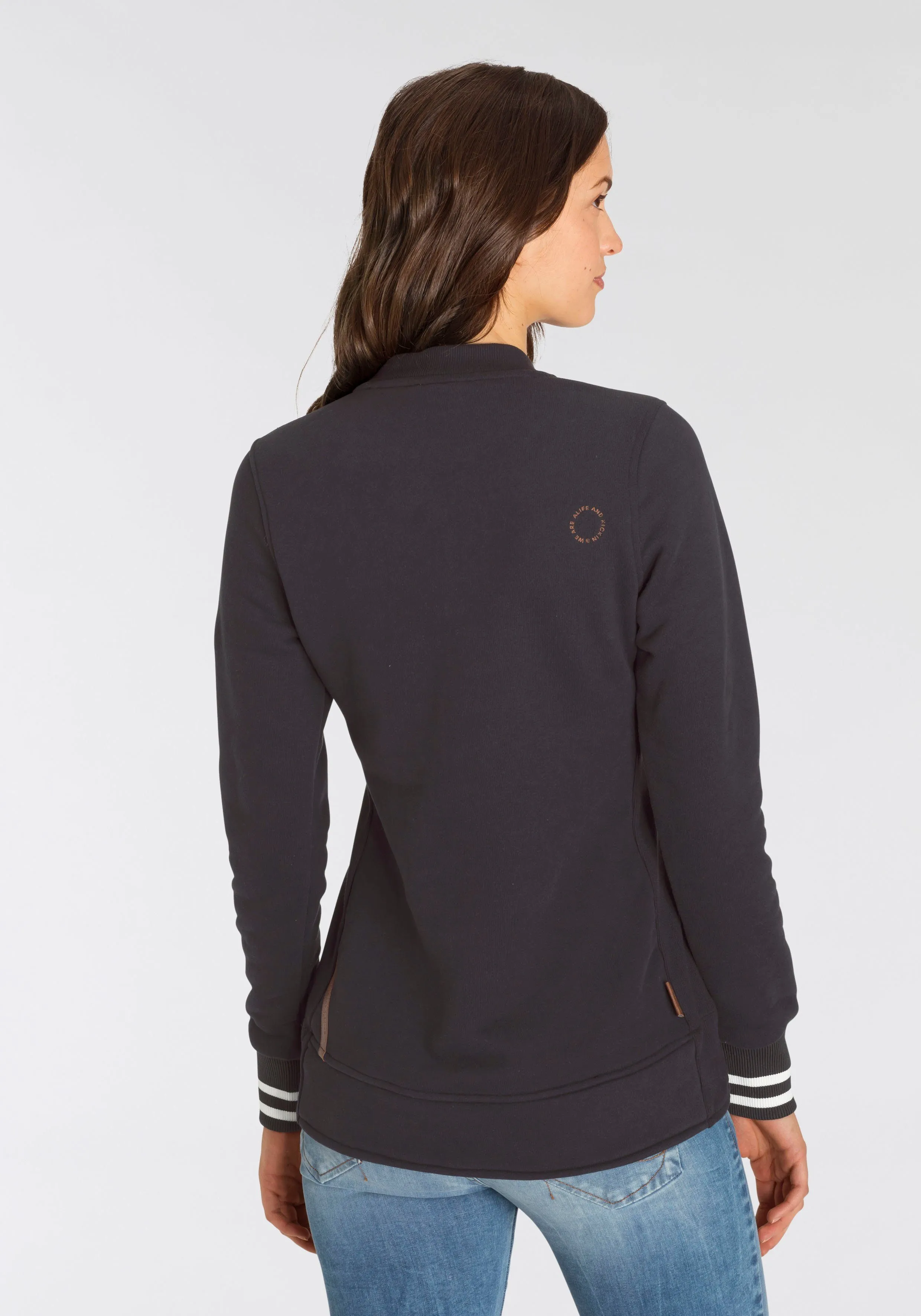 Alife & Kickin Sweatblazer MartaAK maritiem sweatvest met contrastdetails