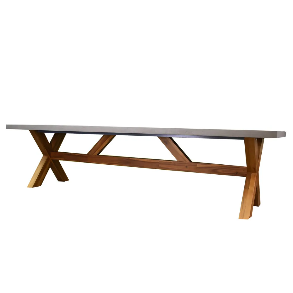 AVHCOLLECTIE KARLSTAD NORWICH DINING TUINSET 300X100XH75 CM 9 DELIG WIT
