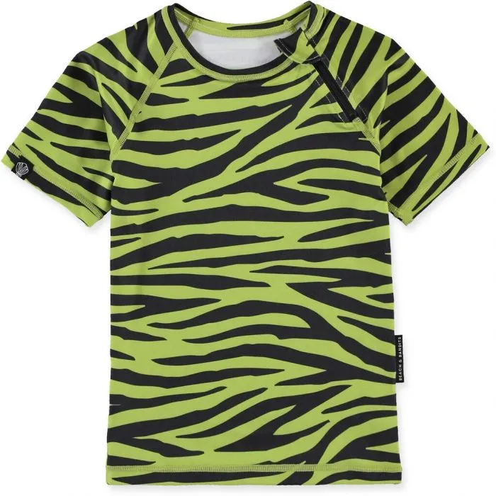 BEACH & BANDITS  UVZWEMSHIRT VOOR KINDEREN  UPF50+  KORTE MOUW  GO PESTO  GROEN 