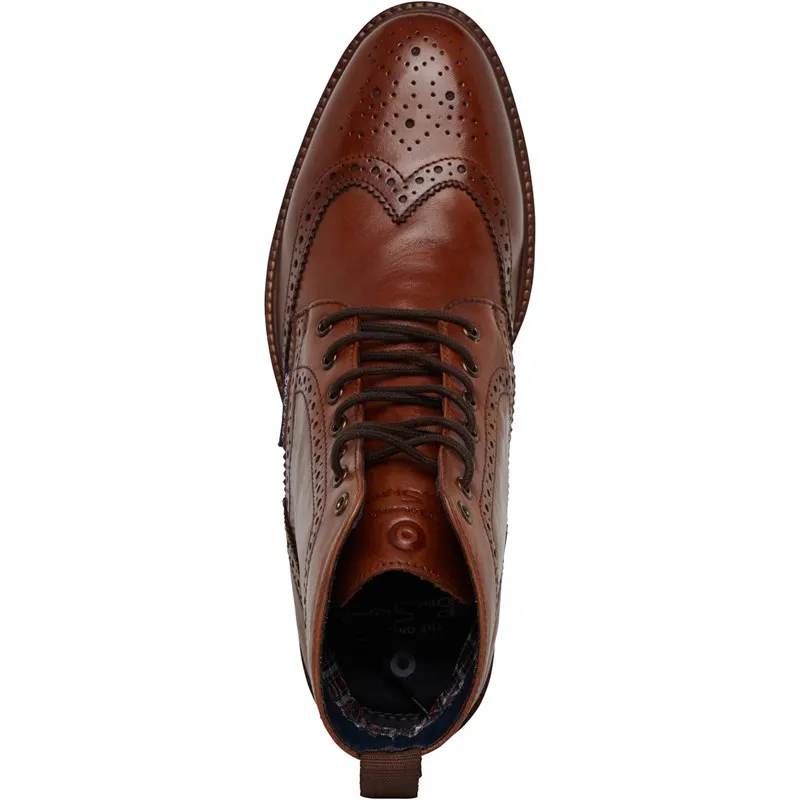 Ben Sherman Heren Duke Lederen Brogue Laarzen Bruin