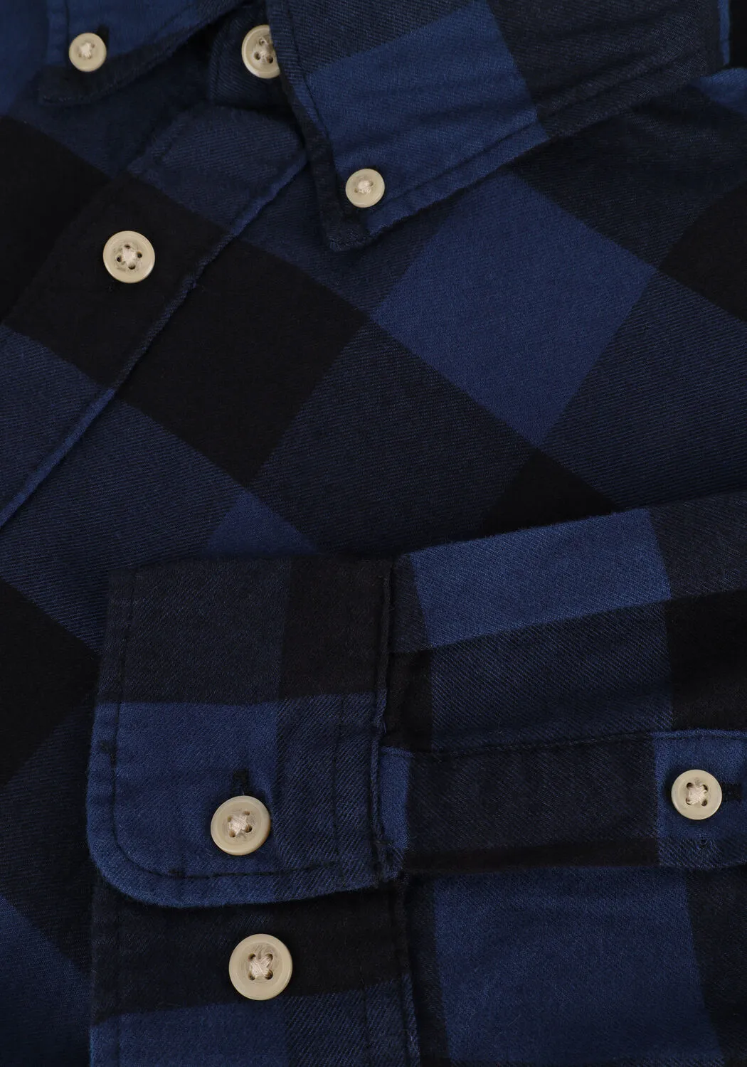 blauwe selected homme casual overhemd slimflannel shirt ls w naw