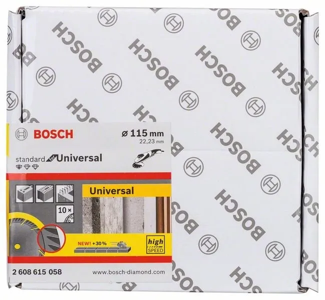 BOSCH Diamantdoorslijpschijf Standaard voor Universeel 115 × 22,23 (10 stuks) 115x22,23x2x10 2608615058