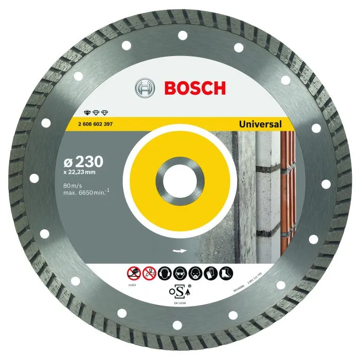 Bosch Diamantdoorslijpschijf Standard for Universal Turbo 230 x 22,23 x 2,5 x 10 mm