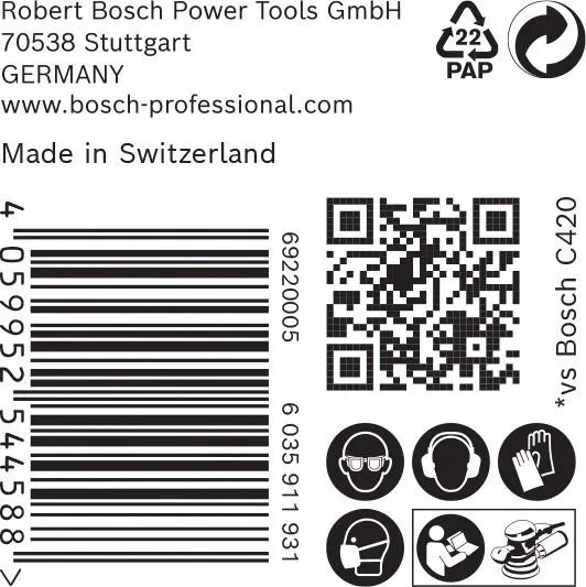 BOSCH EXPERT schuurpapier C470, P150, 125mm, 50 stuks 2608901120