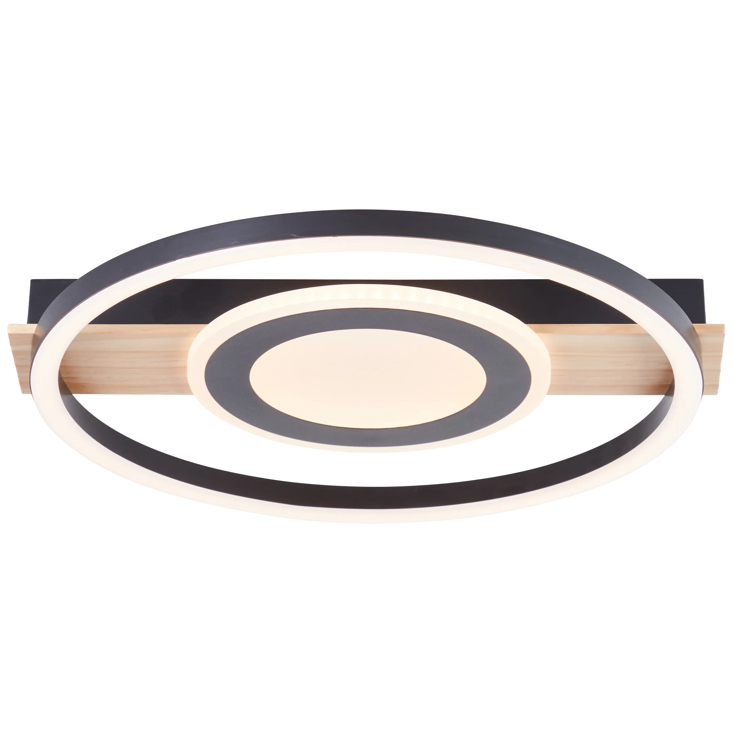 Brilliant plafondlamp Maureen 22W 2900lm Zwart/Hout