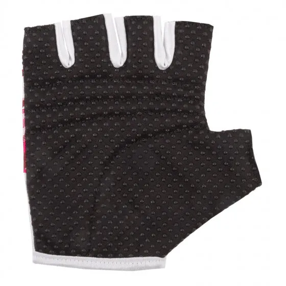 fietshandschoenen junior polyester wit/zwart maat S