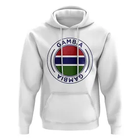 Gambia voetbal badge hoodie (wit)