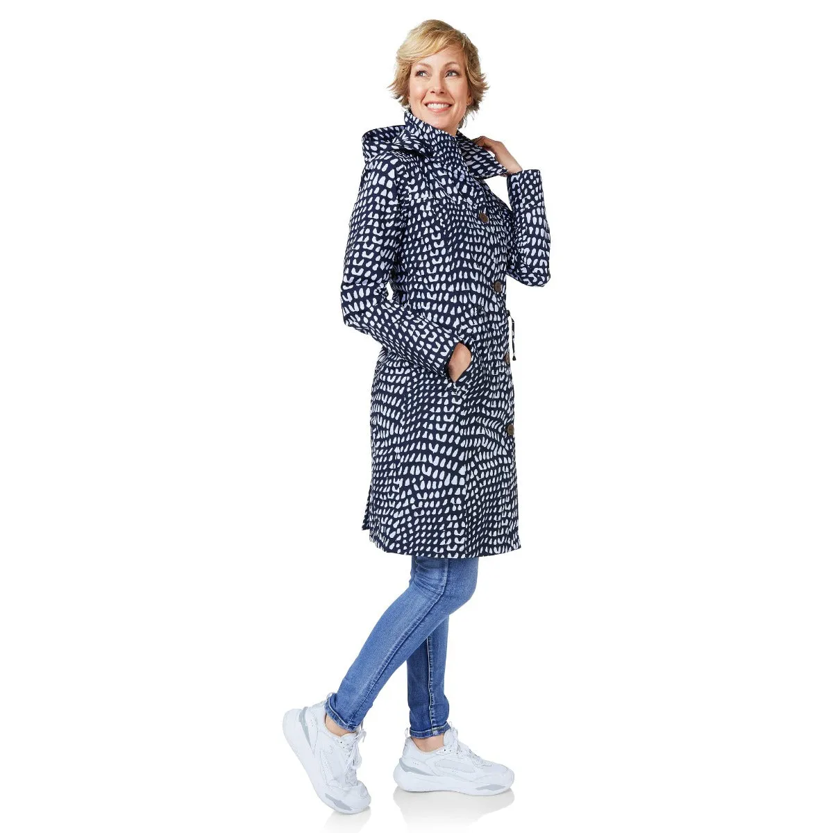 Happy Rainy Days regenjas Dames  Porto Blauw / Wit