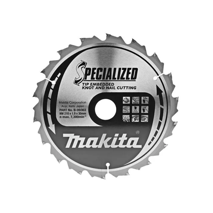 MAKITA B09363 CIRKELZAAGBLAD HOUT (NOEST/SPIJKER)