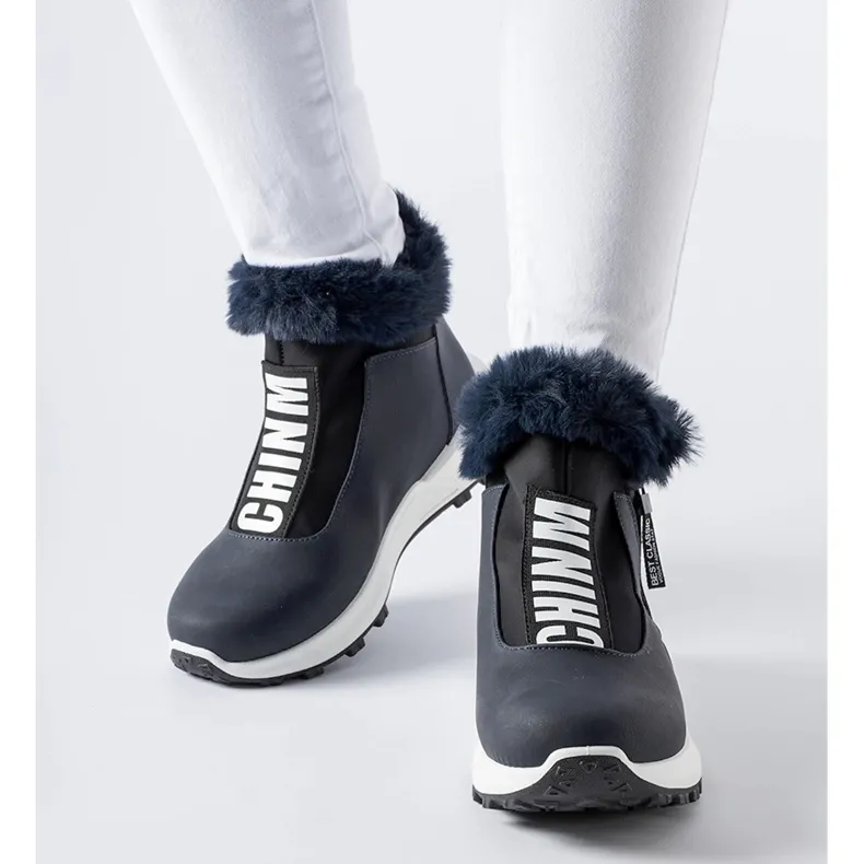 Marineblauwe geïsoleerde Oneglia hoge sneakers