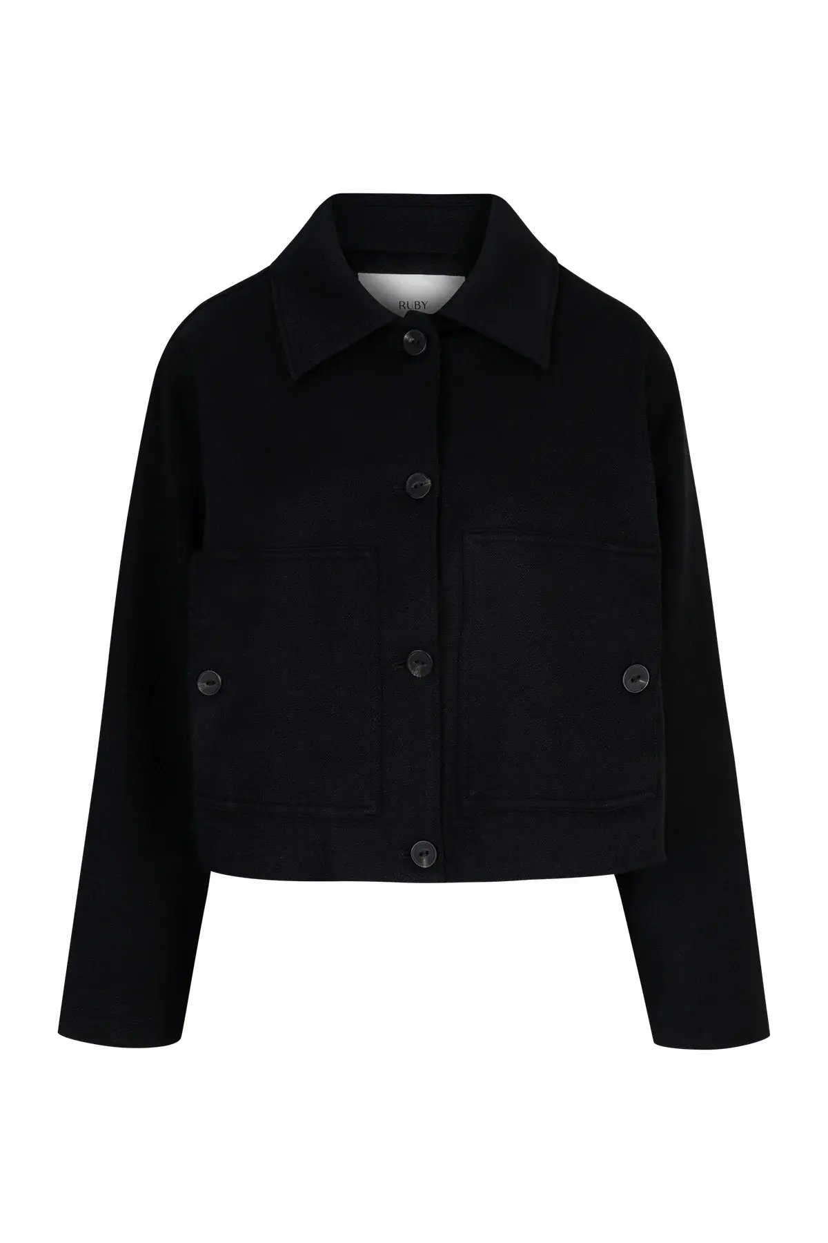 Ruby Tuesday RAMSE SHORT JACKET PATCHED POCKETS BLACK