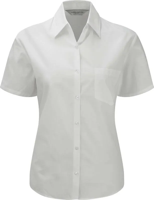 Russell Ladies' Ss Pure Cotton Easy Care Poplin Shirt
